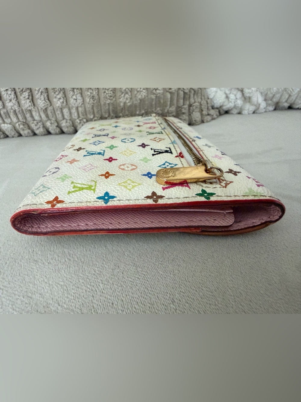 Authentic Louis Vuitton White Multicolor Monogram Wallet with Gold Hardware - Picture 14 of 15